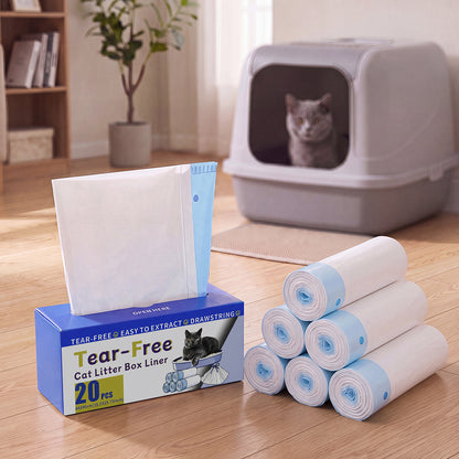 Cat Litter Bags Drawstring White 64x40cm