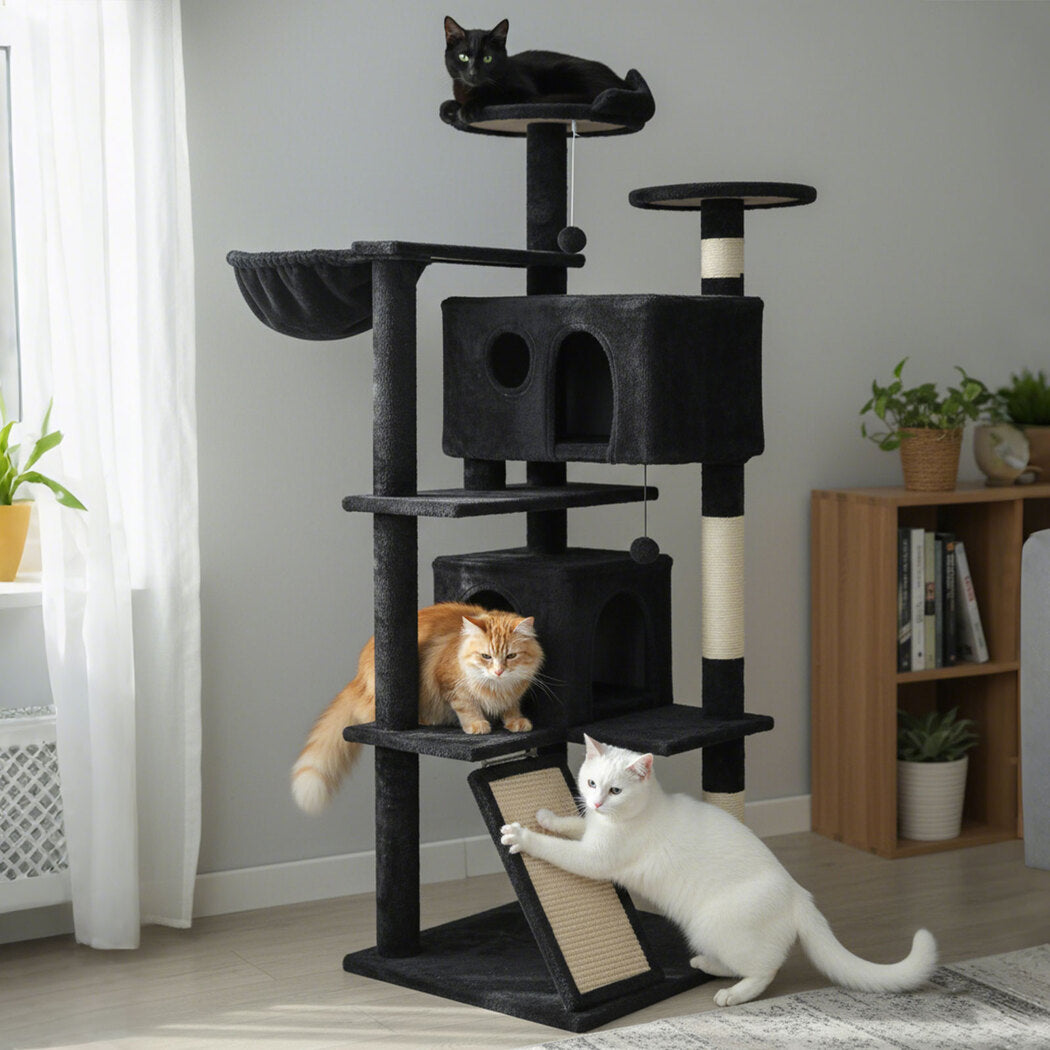 Cat Tree Scratching Post Grey 50x50x145cm