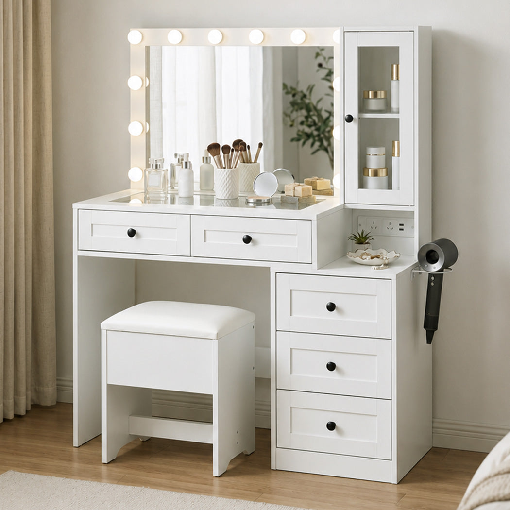 Dressing Table With Led Mirror 110x40x133cm