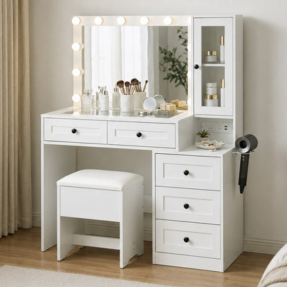 Dressing Table With Led Mirror 110x40x133cm