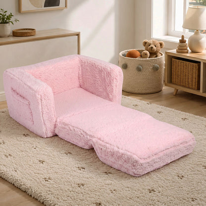 Kids Sofa Bed Pink 59.5x43.2x43.2cm