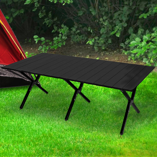 Versatile Folding Camping Table Portable Black  Scandi Inspired