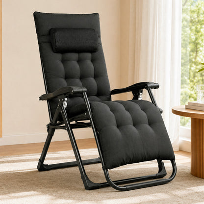 Zero Gravity Lounge Chair Black 175x51x110cm