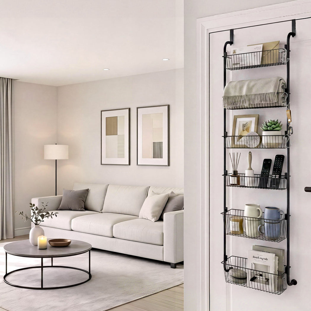 Over Door Pantry Organiser 6 Tier Metal Rack | HomeAndLiving