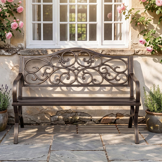 Garden Bench Seat Outdoor Patio Park Lounge Backyard Chair Bronze 3 Seat
