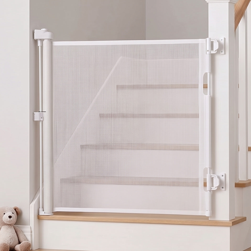 Retractable Baby Gate 150cm Grey 150x9x85.7cm