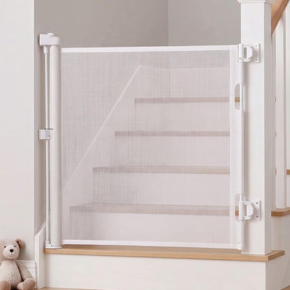 Retractable Baby Gate 150cm Grey 150x9x85.7cm