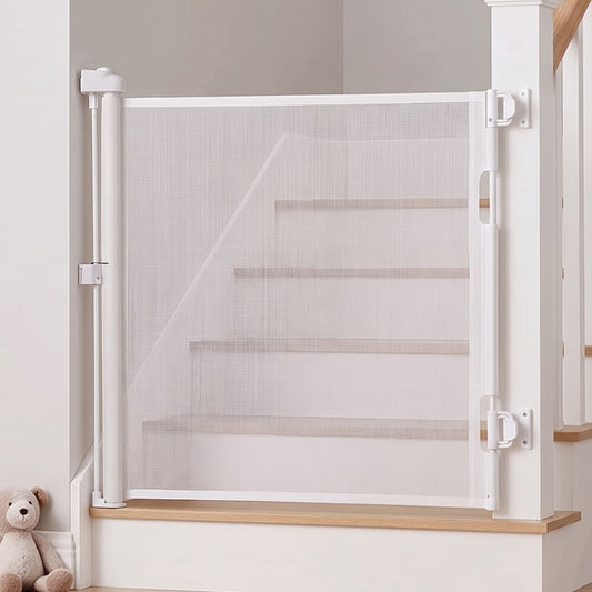 Retractable Baby Gate 150cm Grey 150x9x85.7cm