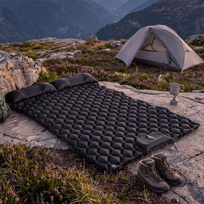 Camping Mattress Double Wide Black 195x125x12.5cm