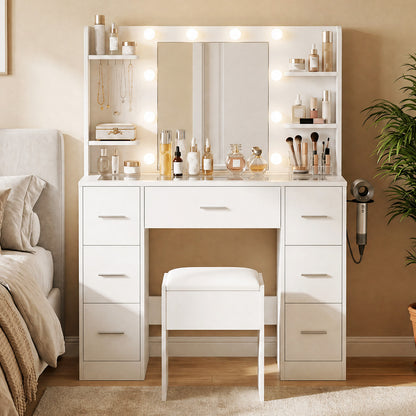 Dressing Table With Lights 110x40x138cm