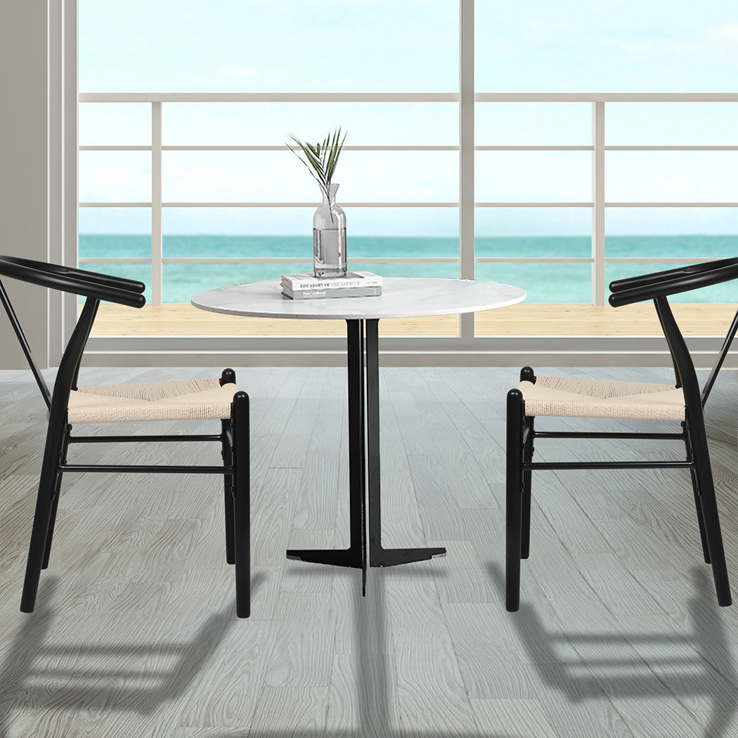 Modern 8x Dining Chairs Wooden Hans Black  Durable Frame Classic