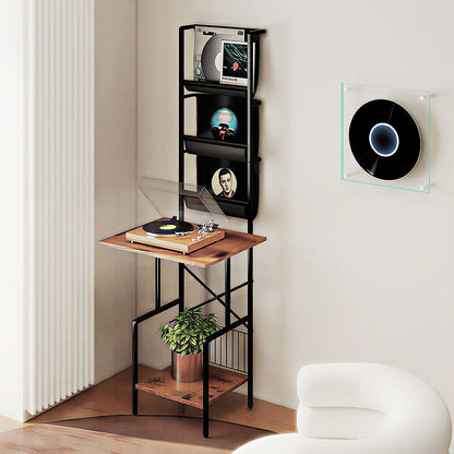Tall Record Player Stand Vinyl Storage 50x39x144cm