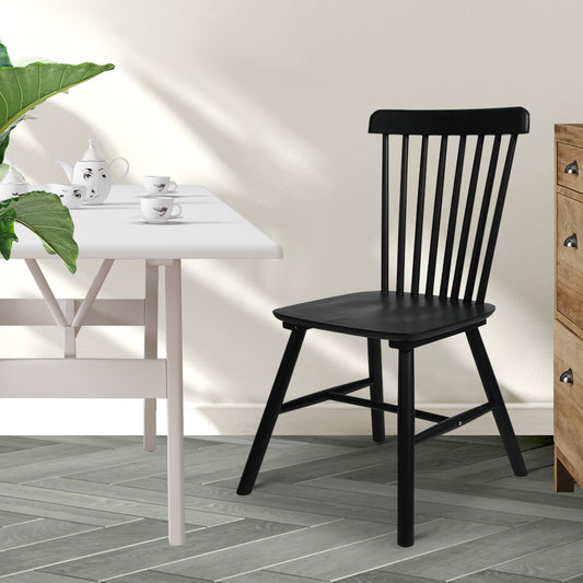 Ergonomic 4x Dining Chairs Kitchen Winsor Black  High Back Support