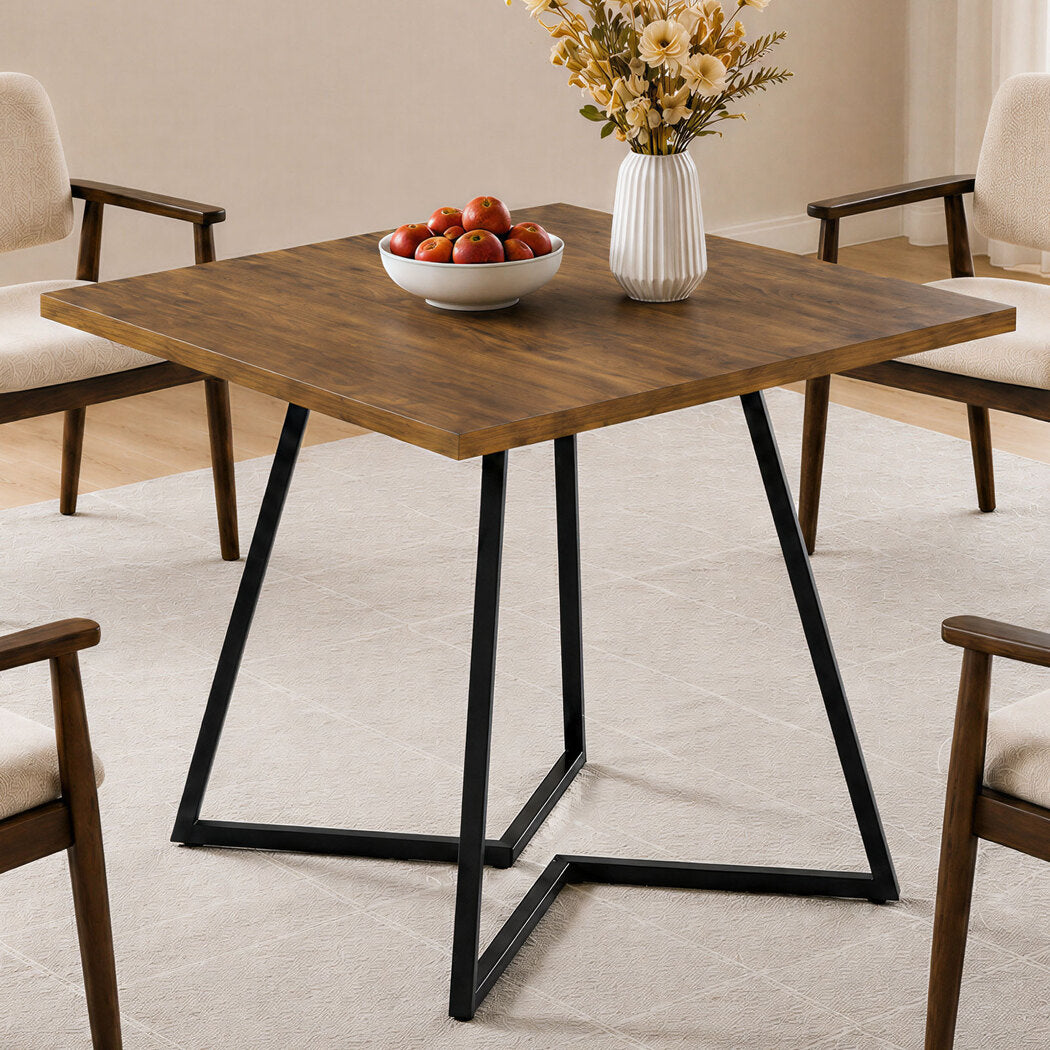 Square Dining Table Walnut 80x80cm