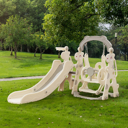 Kids Slide Swing Set Cream