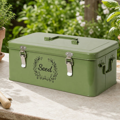 Seed Storage Box 4 Compartment Green 33x18x13.5cm
