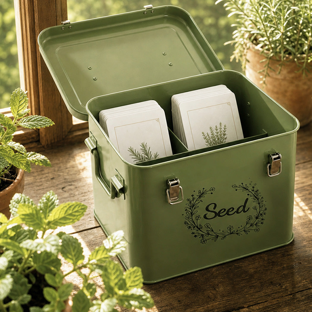 Seed Storage Box With Compartments 12x8cm