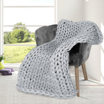 Compact Knitted Weighted Blanket Chunky Grey Kids  Scandi Inspired