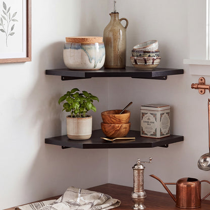 Corner Wall Shelves 2pc Floating Storage | HomeAndLiving