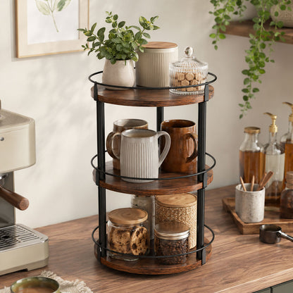 Lazy Susan Turntable 3 Tier Spinner 27.8x27.8x46.5cm