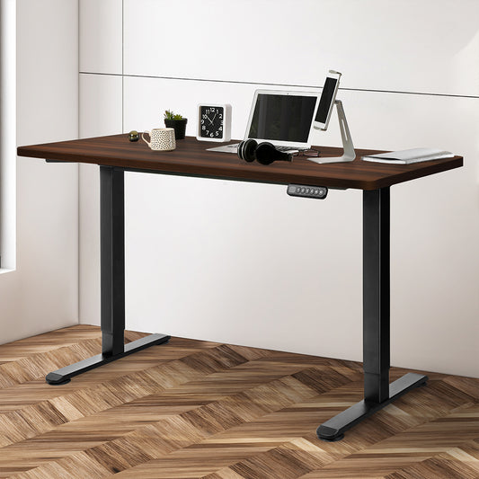 Contemporary Motorised Standing Desk Adjustable 120cm Walnut 800x