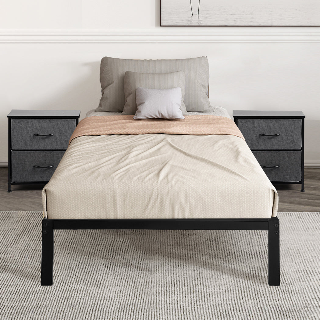 Stylish Metal Bed Frame Heavy Duty Storage Space  Easy Assembly
