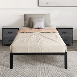Stylish Metal Bed Frame Heavy Duty Storage Space  Easy Assembly