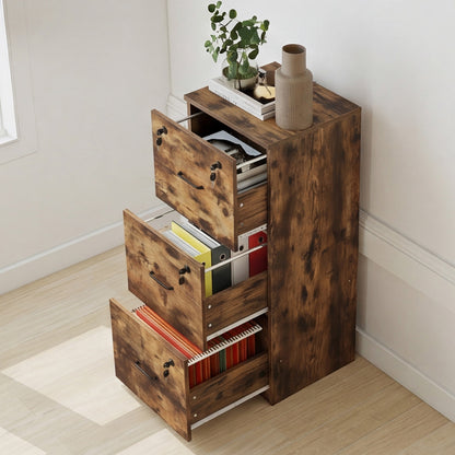 Levede File Cabinet Document Organiser  3 Lockable Drawers Vertical Cabinet