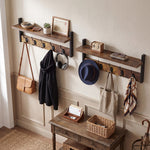 Wall Mounted Coat Rack Shelf Double Hooks | HomeAndLiving