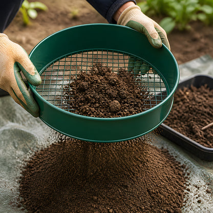 Garden Sieve Set Green Metal 31.2x7.2cm