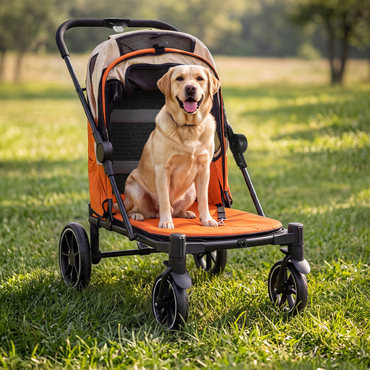 Pet Stroller Foldable Orange 16x26cm