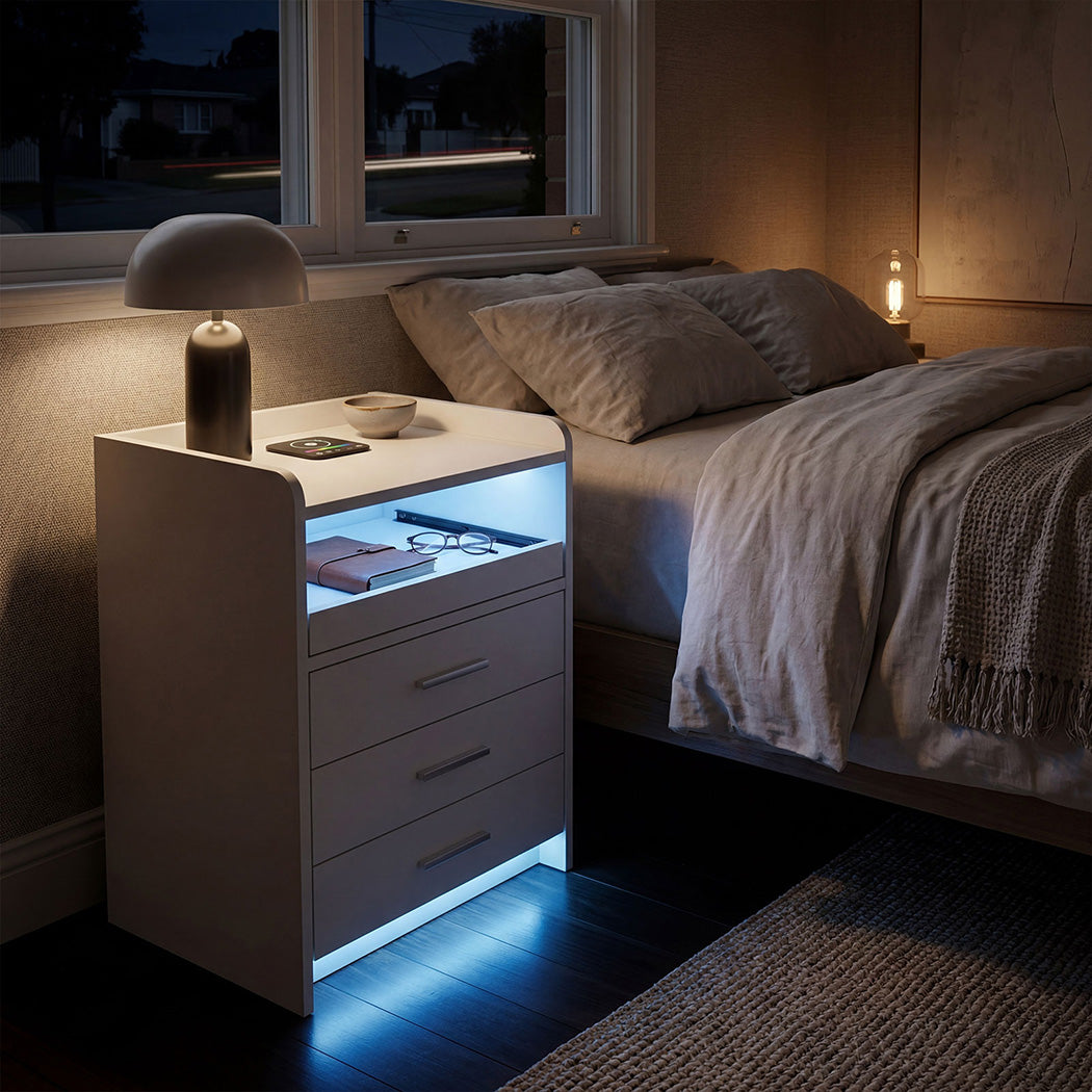 Smart Bedside Table With Wireless Charging 39.5x31.5cm