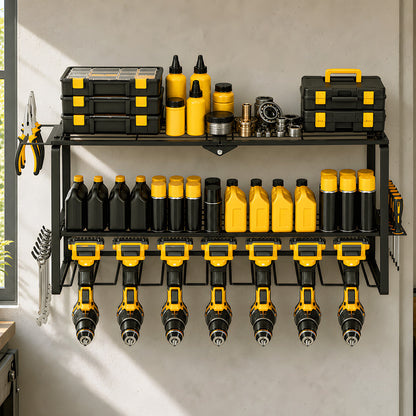 Garage Storage 3 Tier Rack Black 66x20x32cm