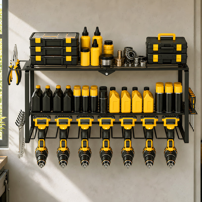 Garage Storage 3 Tier Rack Black 66x20x32cm