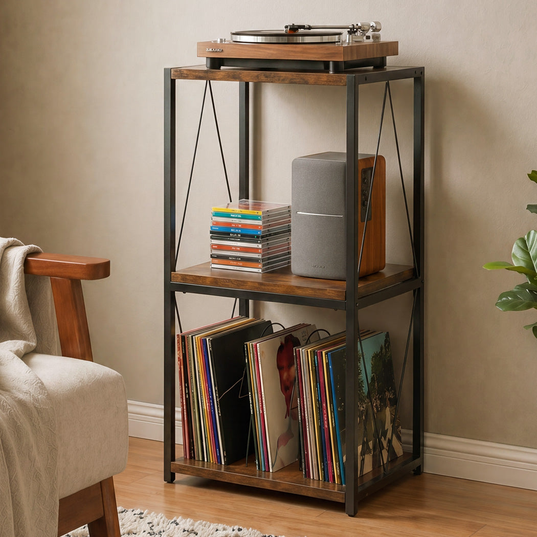 Vinyl Record Stand Black 16x16x0.8cm