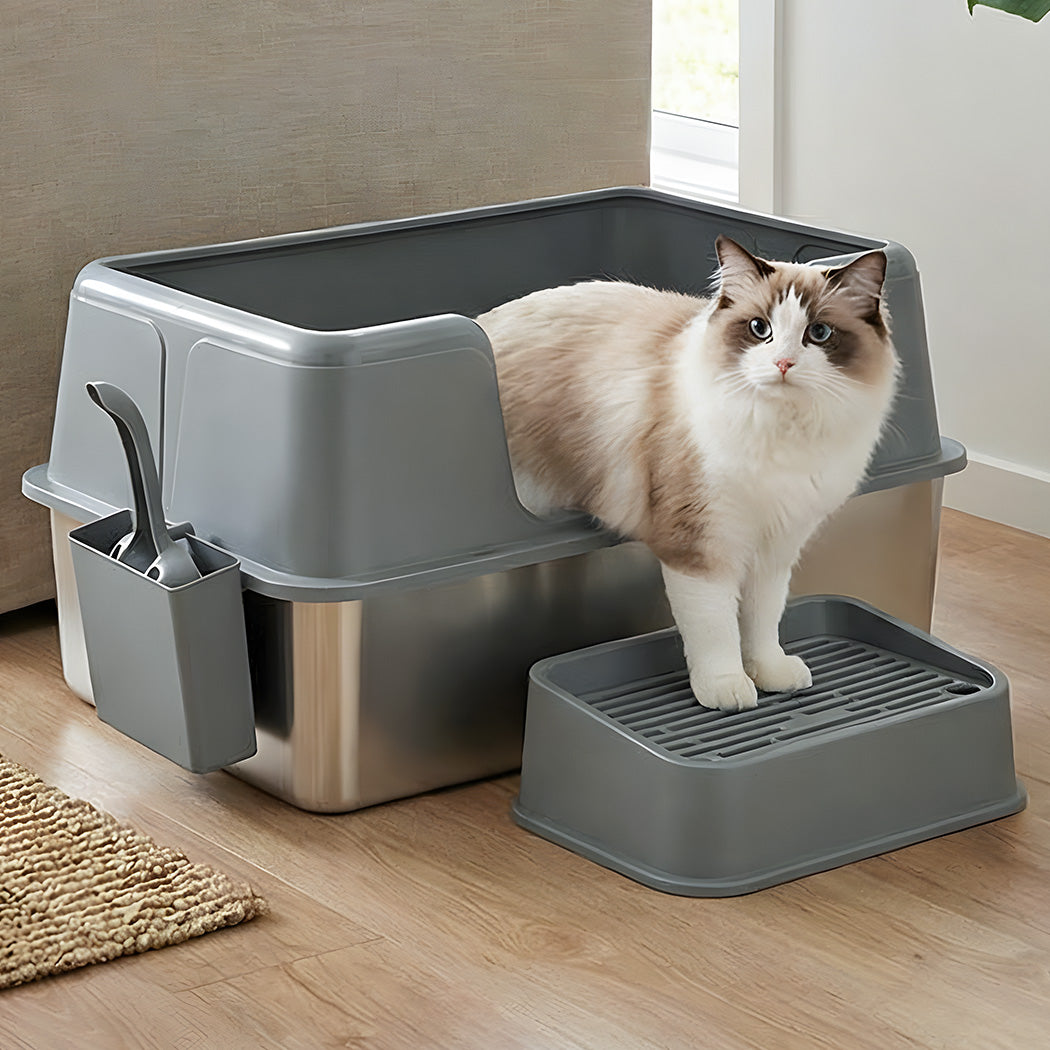 Stainless Steel Cat Litter Box Large 60x40x31.5cm