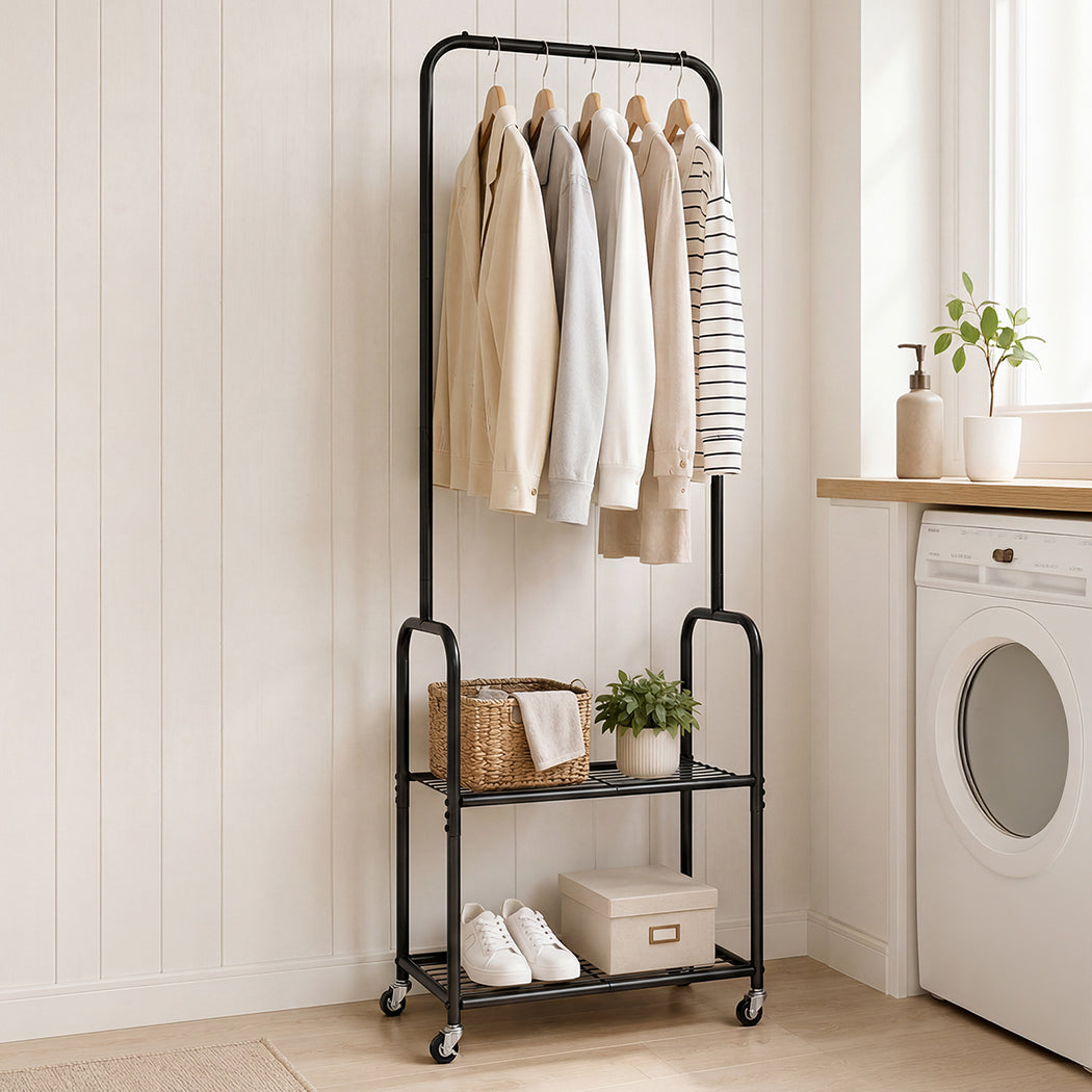 Heavy Duty Garment Rack 2 Shelf 52x40x179cm