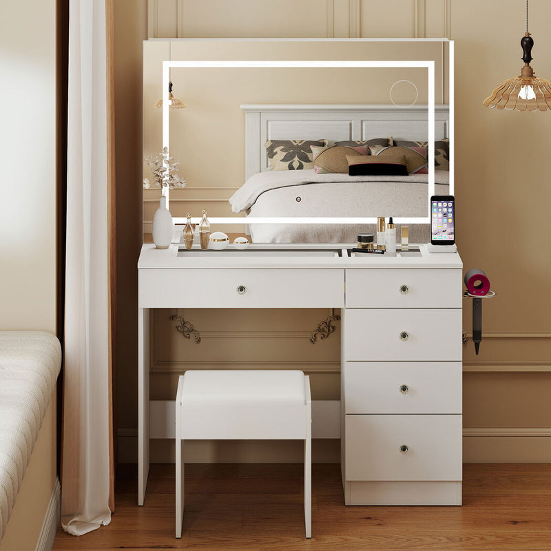 Vanity Table LED Mirror Set 100x40x140cm