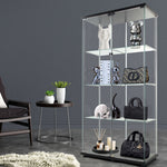 Cozy 164cm Glass Display Cabinet 2 Doors  Wood Finish Classic