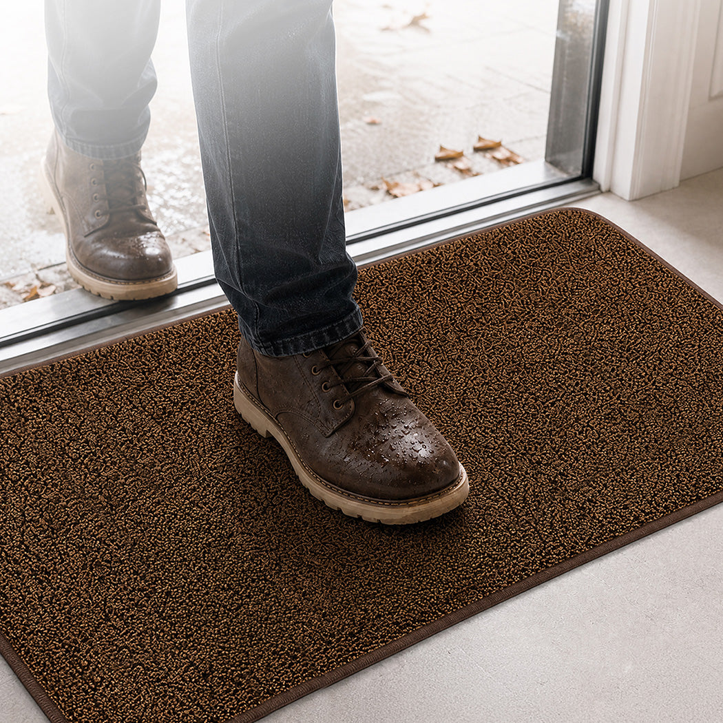 Non Slip Door Mat Brown 80x50x1cm
