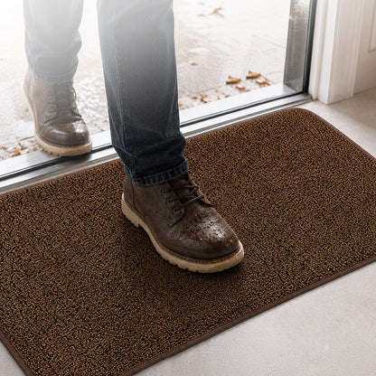Non Slip Door Mat Brown 80x50x1cm