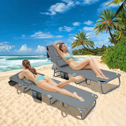 Foldable Beach Lounge Chair Grey 22x0.8cm