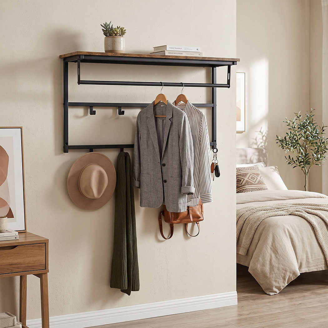 Wall Shelf Coat Rack 16x16cm