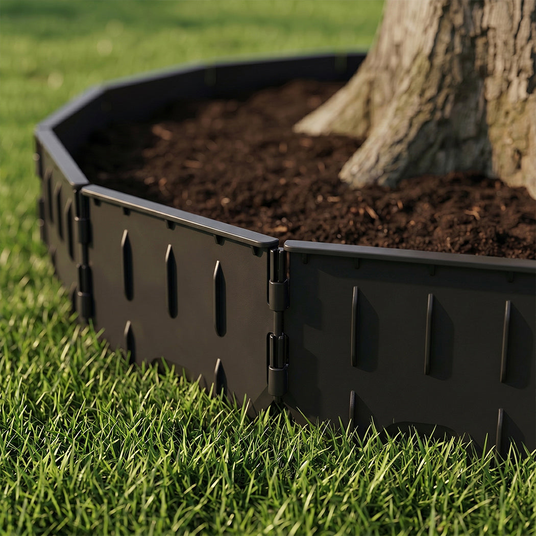 Lambu Garden Edging Lawn Edging Garden Fence 26.7m Modular Black PP PE