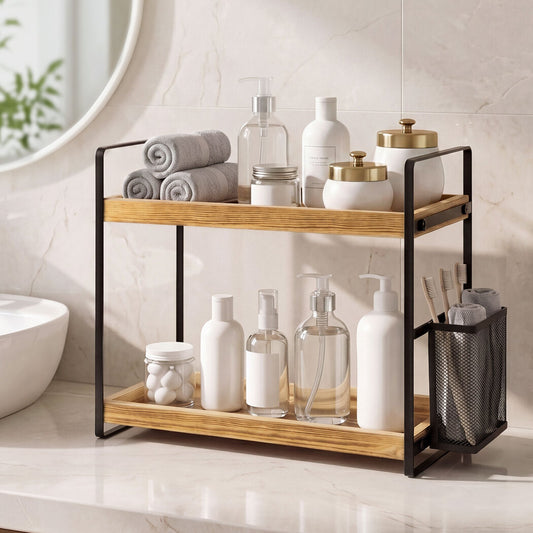 Levede 2 Tier Countertop Organiser Classic Storage Rack Shelf Bathroom Kitchen - 7