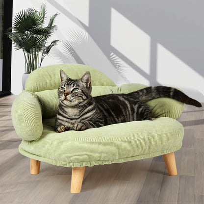 Pet Sofa Green Fabric 70x56x42cm