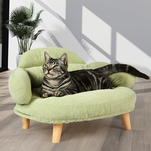 Pet Sofa Green Fabric 70x56x42cm