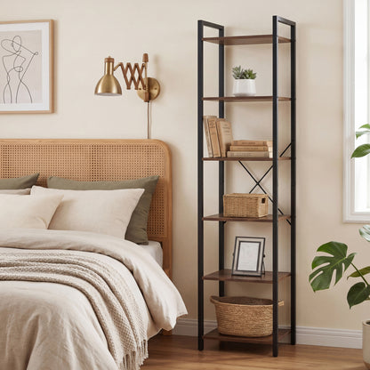 Levede 6 Tier Bookshelf Tall Bookcase Storage Shelf Display Rack Living Room