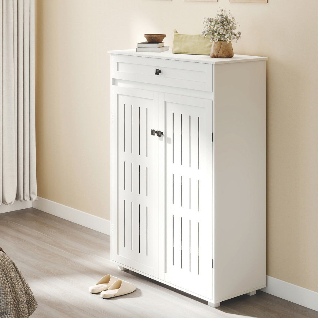 Shoe Cabinet Storage White 78x37x116cm