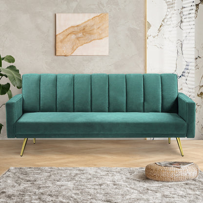Compact Sofa Bed Convertible Velvet Lounge Recliner Couch Sleeper 3